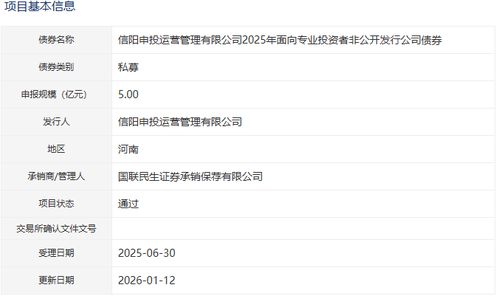 信陽申投運營管理公司5億元公司債獲批，加碼人工智能公共服務技術咨詢服務